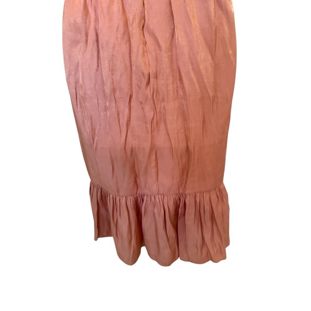 NWOT INA (i:na) Dark Peach Long Dress in Shiny Material Midi   M​ - Picture 10 of 12